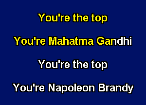 You're the top
You're Mahatma Gandhi

You're the top

You're Napoleon Brandy
