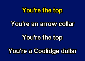 You're the top
You're an arrow collar

You're the top

You're a Coolidge dollar