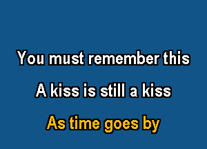 You must rememberthis

A kiss is still a kiss

As time goes by