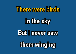 There were birds
in the sky

But I never saw

them winging