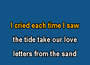 I cried each time I saw

the tide take our love

letters from the sand