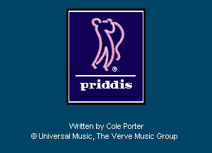 immen by Cole Porter
9 Unwevsa! Music. The Verve Mus-c Gloup
