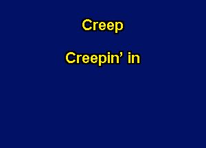 Creep

Creepin' in
