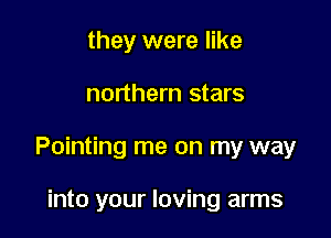 they were like

northern stars

Pointing me on my way

into your loving arms
