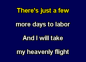 There's just a few
more days to labor

And I will take

my heavenly flight