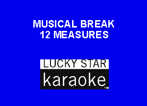 MUSICAL BREAK
12 MEASURES

karaoke.