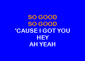 SOGOOD
SOGOOD

'CAUSEIGOTYOU
HEY
AHYEAH