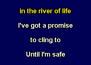 in the river of life

I've got a promise

to cling to

Until I'm safe
