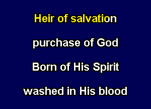 Heir of salvation

purchase of God

Born of His Spirit

washed in His blood