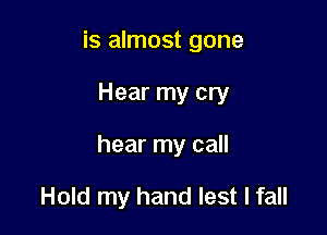 is almost gone

Hear my cry

hear my call

Hold my hand lest I fall