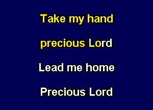 Take my hand

precious Lord
Lead me home

Precious Lord