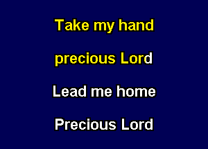 Take my hand

precious Lord
Lead me home

Precious Lord