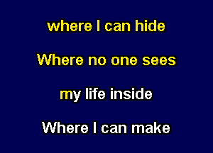 where I can hide

Where no one sees

my life inside

Where I can make