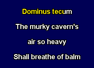Dominus tecum

The murky cavern's

air so heavy

Shall breathe of balm