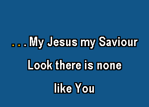 . . . My Jesus my Saviour

Look there is none

like You