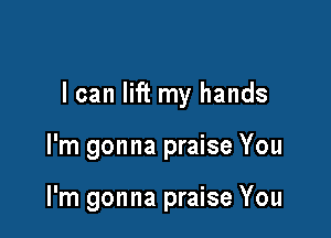 I can lift my hands

I'm gonna praise You

I'm gonna praise You