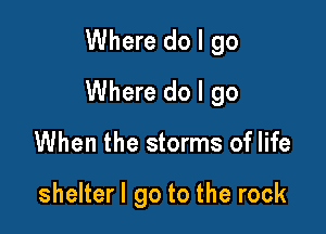 Where do I go

Where do I go

When the storms of life

shelterl go to the rock