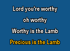 Lord you're worthy
oh worthy

Worthy is the Lamb

Precious is the Lamb