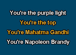 You're the purple light
You're the top

You're Mahatma Gandhi

You're Napoleon Brandy