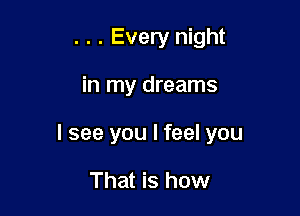 . . . Every night

in my dreams

I see you I feel you

That is how