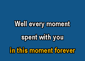 Well every moment

spent with you

in this moment forever