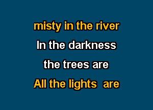 misty in the river

In the darkness
the trees are
All the lights are
