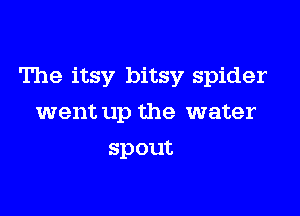The itsy bitsy spider

went up the water
spout