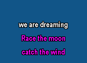 we are dreaming
