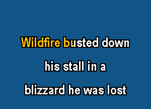 Wildfire busted down

his stall in a

blizzard he was lost