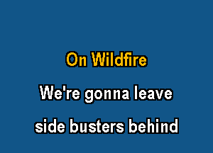 On Wildfire

We're gonna leave

side busters behind