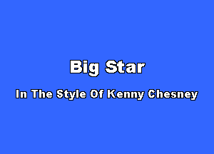 Big Star

In The Style Of Kenny Chesney