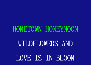 HOMETOWN HONEYMOON
WILDFLOWERS AND
LOVE IS IN BLOOM