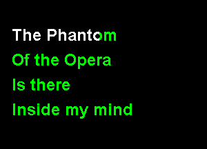 The Phantom
Of the Opera

Is there
Inside my mind