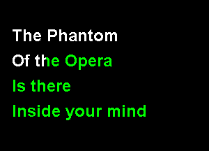 The Phantom
Of the Opera

Is there
Inside your mind