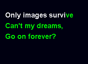 Only images survive
Can't my dreams,

Go on forever?