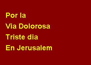 Por la
Via Dolorosa

Triste dia
En Jerusalem