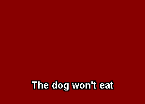 The dog won't eat