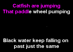 Catfish are jumping
That paddle wheel pumping

Black water keep falling on
past just the same