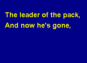 The leader of the pack,
And now he's gone,