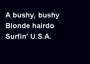A bushy, bushy
Blonde hairdo

Surfin' U.S.A.