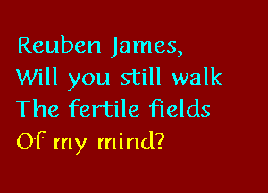 Reuben James,
Will you still walk

The fertile fields
Of my mind?