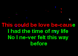 5
V

This could be love be-cause

I had the time of my life
No I ne-ver felt this way
before