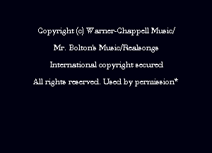 Copyright (c) WamChappcll Municl
Mr. Bolmnb Muaichcalaonso
hman'onal copyright occumd

All righm marred. Used by pcrmiaoion