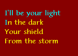I'll be your light
In the dark

Your shield
From the storm