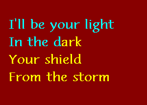 I'll be your light
In the dark

Your shield
From the storm