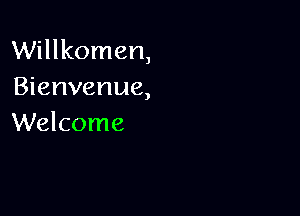 Willkomen,
Bienvenue,

Welcome