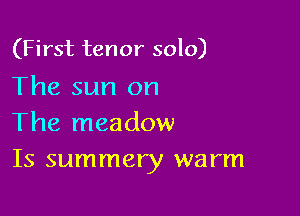 (First tenor solo)

The sun on
The meadow
Is summery warm