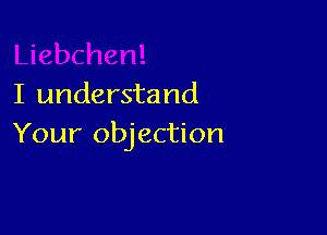 I understand

Your objection