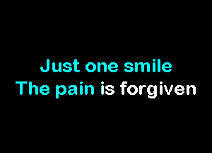 Just one smile

The pain is forgiven