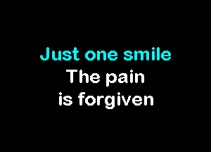 Just one smile

The pain
is forgiven